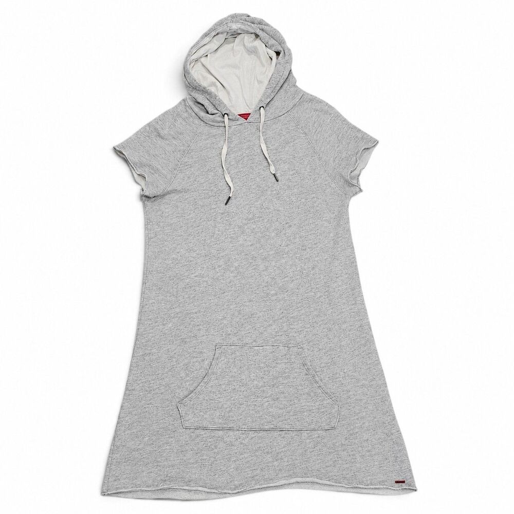 n:PHILANTHROPY Hoodie Dress Womens M Gray Sleeveless Raw Hem Made in USA